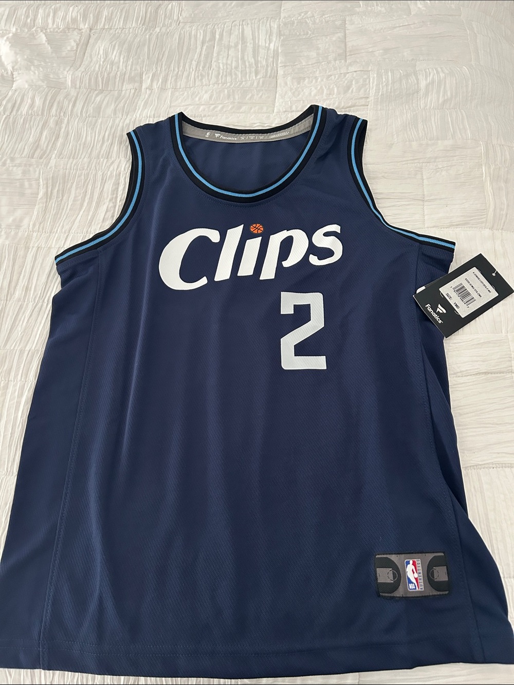 Fanatics Navy Blue 'Clips' Basketball Jersey #2